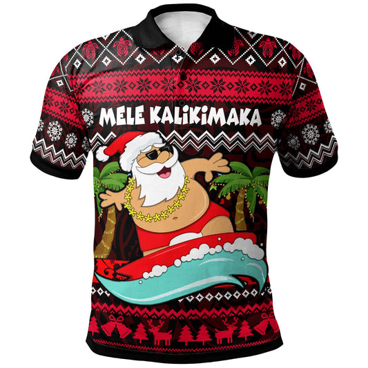 Hawaii Polynesian Polo Shirt - Custom Happy Mele Kalikimaka Christmas Polynesian Polo Shirt