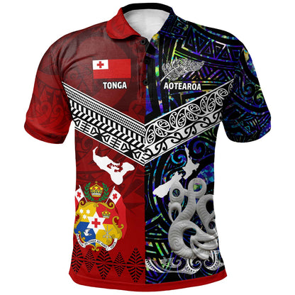 Tonga Polynesian Polo Shirt - Tonga And Aotearoa Polynesian Coat Of Arms Polo Shirt
