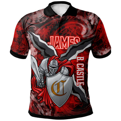 Hawaii Custom Personalised Polo Shirt - James B. Castle High School Knights Polynesian Pride
