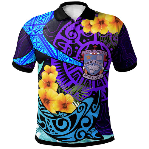 Tonga Custom Polo Shirt - Chanel College with Polynesian Pattern Style and Flower