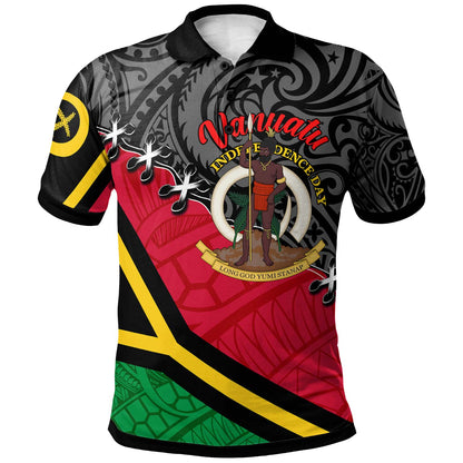 Vanuatu Polo Shirt - Custom Vanuatu Independence Anniversary with Coat of Arms and Polynesian Polo Shirt