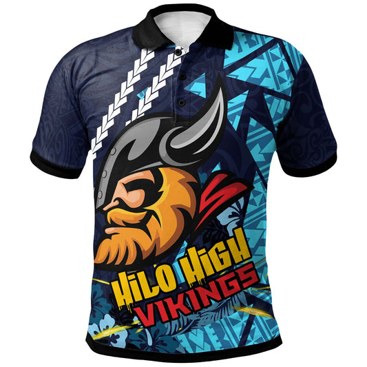 Hawaii Hilo High School Custom Personalised Polynesian Polo Shirt - Hilo High Vikings Polynesian Pride
