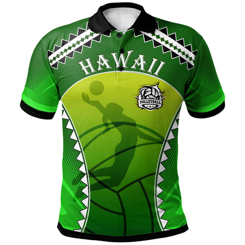 Hawaii Polynesian Polo Shirt - Custom Hawaii Volleyball Team Sport Style Polynesian Polo Shirt