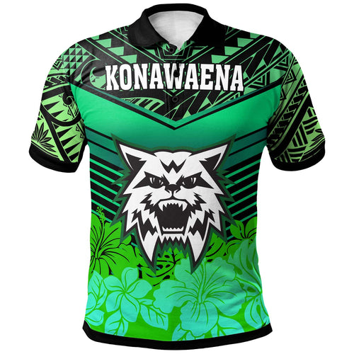 Hawaii Custom Polo Shirt - Konawaena High School with Polynesian Patterns