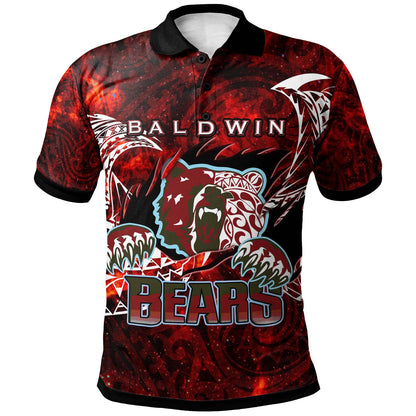 Hawaii Custom Personalised Polo Shirt - Henry Perrine Baldwin High School Bears with Polynesian Pattern