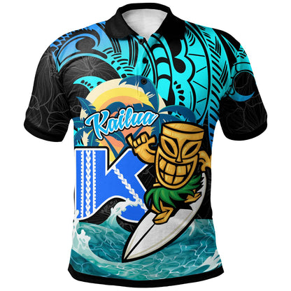 Hawaii Polynesian Polo Shirt - Kailua High School Surfrider Tropical Polynesian Culture Pride