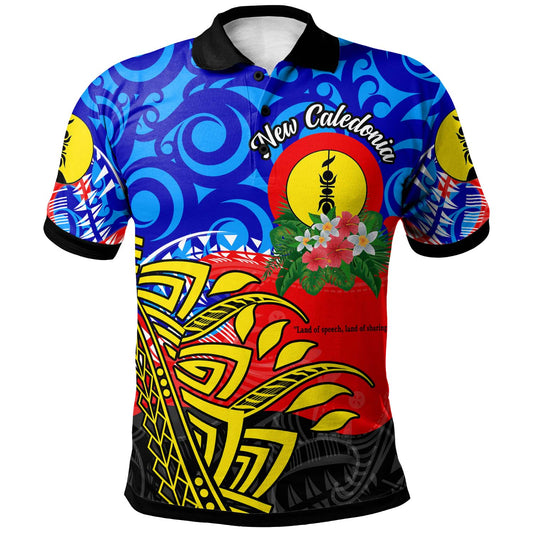 New Caledonia Polo Shirt - Custom Personalised "Land of Speech, Land of Sharing" with Polynesian Polo Shirt