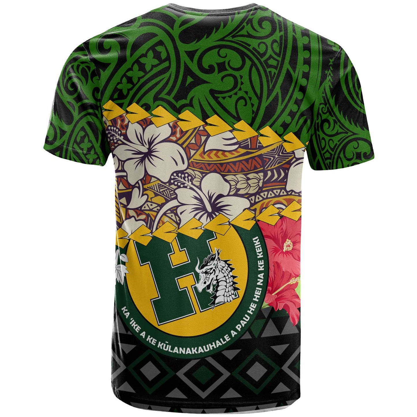 Hawaii Custom Personalised T-shirt - Hana High & Intermediate School Dragon Polynesian Pattern