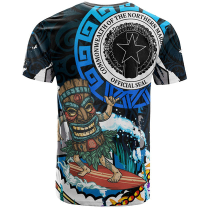 Northern Mariana Islands T-shirt - CNMI Polynesian Culture with Tiki Surf Style