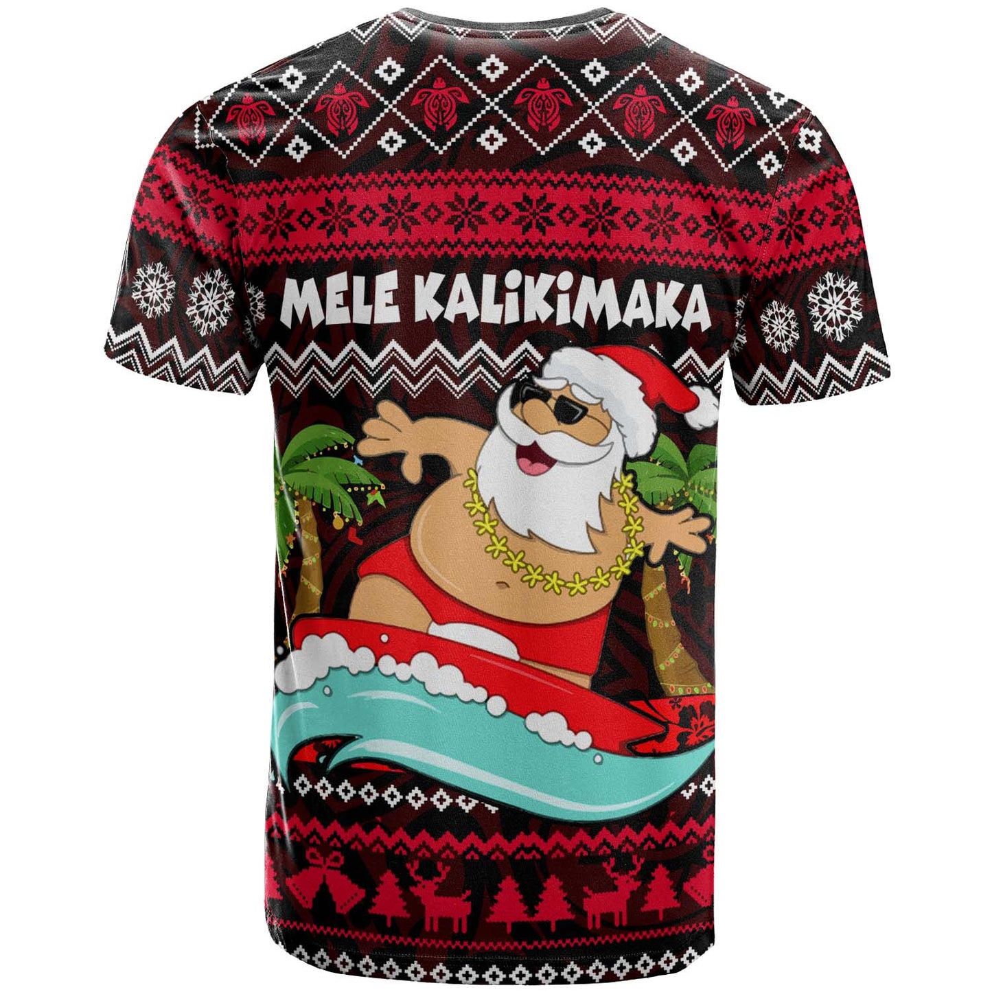 Hawaii Polynesian T-shirt - Custom Happy Mele Kalikimaka Christmas Polynesian T-shirt