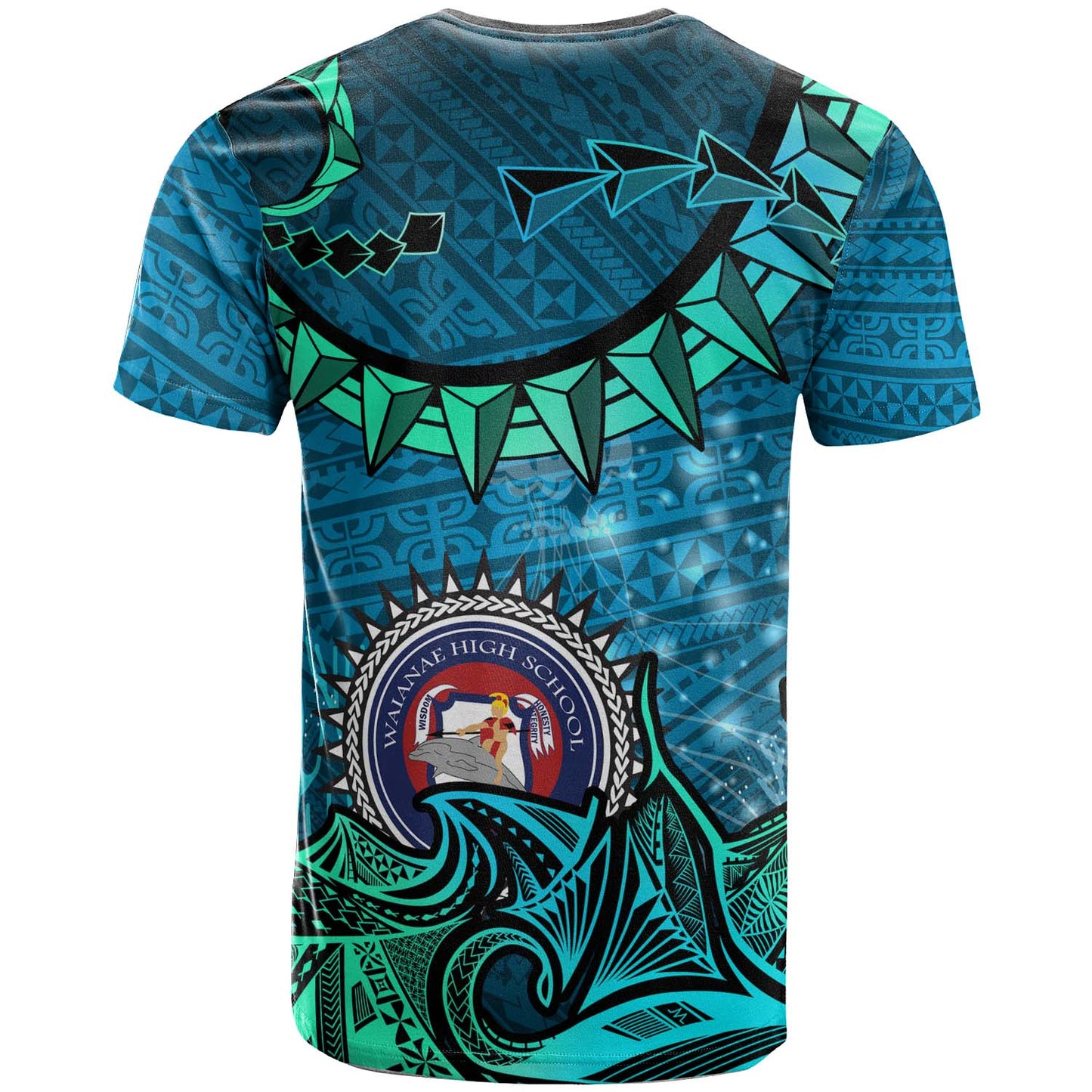 Hawaii Custom Personalised T-shirt - Waianae High School Polynesian Seariders Tribal Pattern