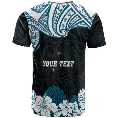 Hawaii Kapolei High School Custom T-shirt - Kapolei High School Hibicus Flower and Polynesian Pattern