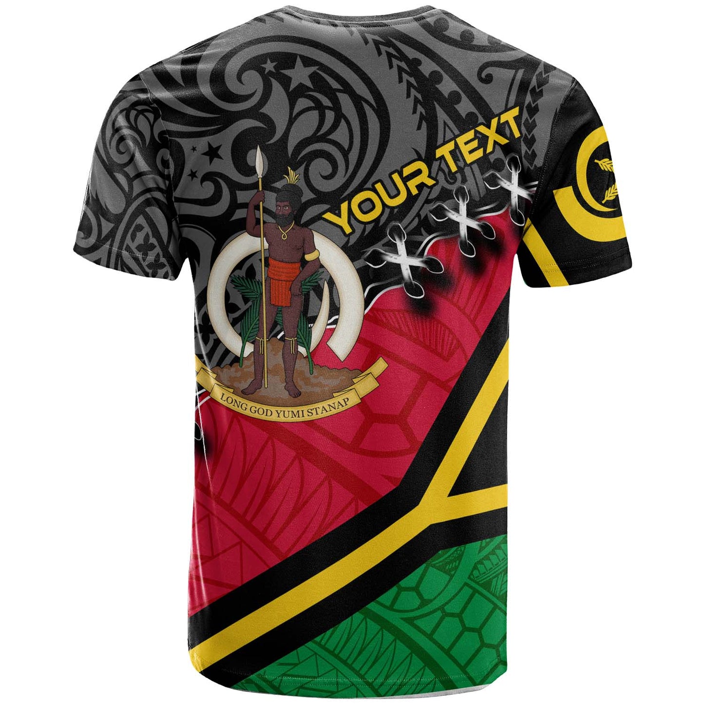 Vanuatu T-shirt - Custom Vanuatu Independence Anniversary with Coat of Arms and Polynesian T-shirt