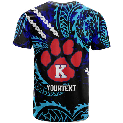 Hawaii Custom T-shirt - Keaau High School Cougars with Polynesian Patterns Galaxy