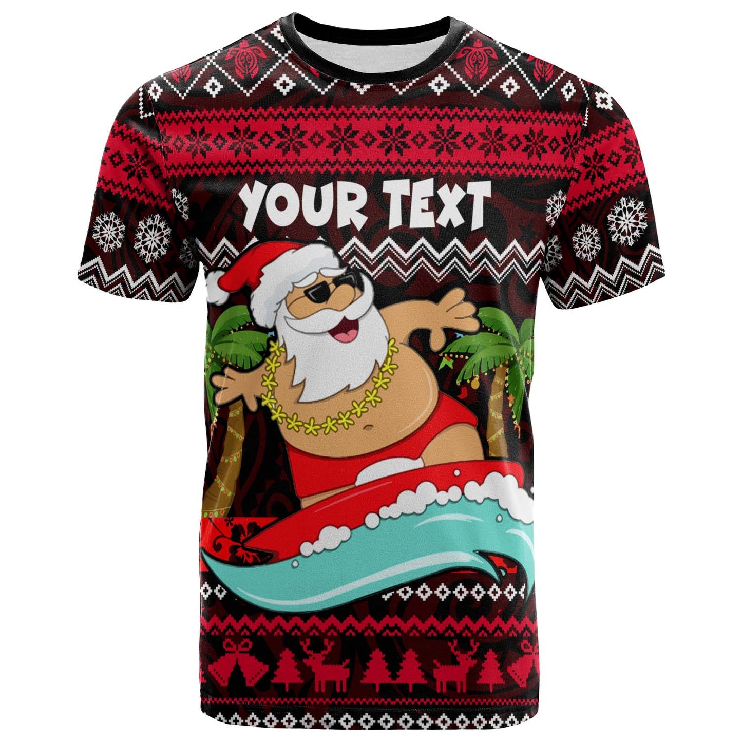 Hawaii Polynesian T-shirt - Custom Happy Mele Kalikimaka Christmas Polynesian T-shirt