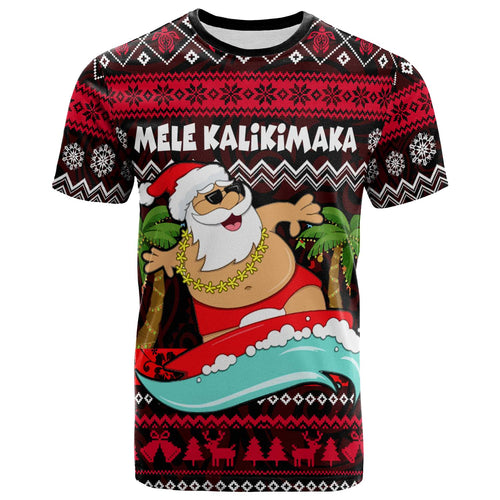 Hawaii Polynesian T-shirt - Custom Happy Mele Kalikimaka Christmas Polynesian T-shirt