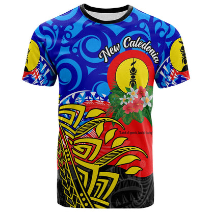New Caledonia T-shirt - Custom Personalised "Land of Speech, Land of Sharing" with Polynesian T-shirt