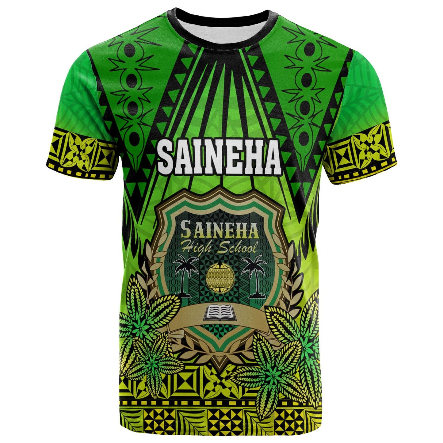 Tonga Polynesian T-shirt - Saineha High School with Tonga Patterns and Polynesian Culture
