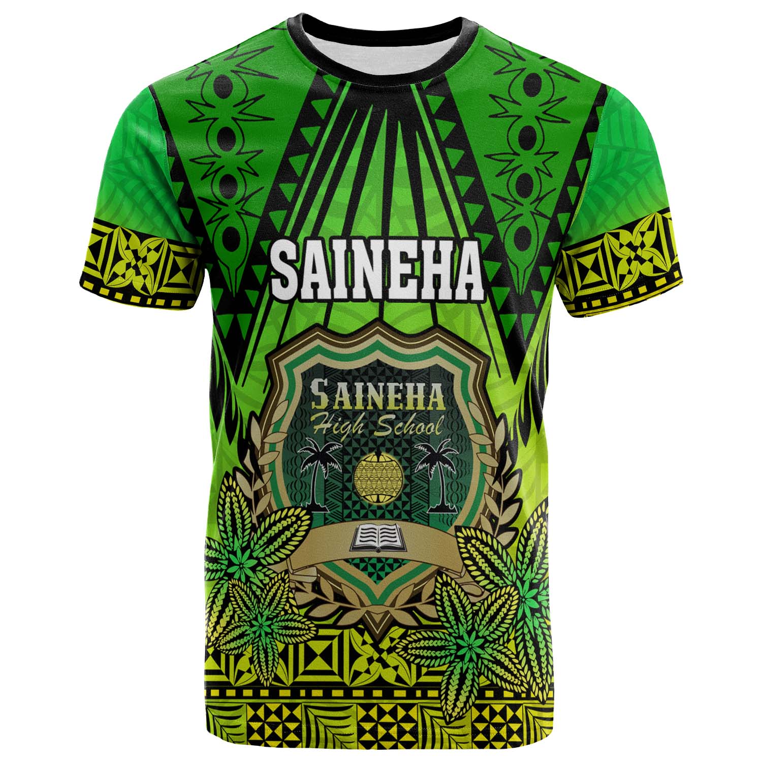 Tonga Polynesian T-shirt - Saineha High School with Tonga Patterns and Polynesian Culture