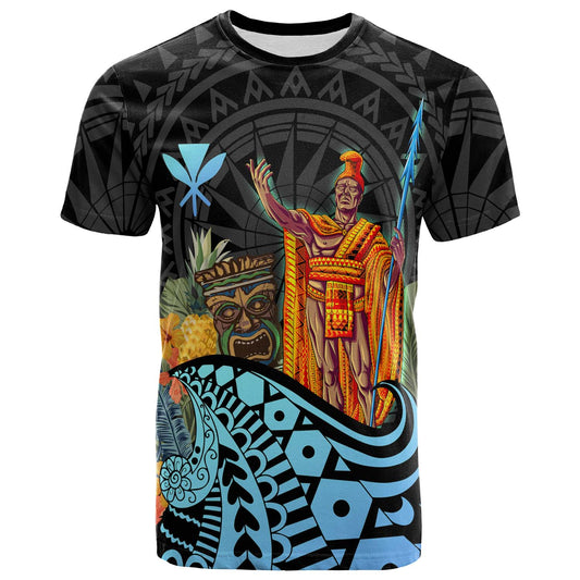 Kanaka Maoli T-shirt - Custom Personalised Kamehameha King and Tiki Mask Polynesian Culture