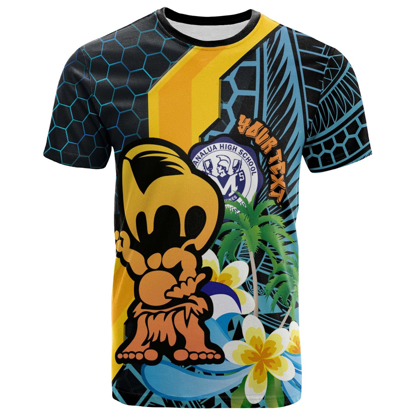 Hawaii Custom T-shirt - Moanalua High School Memehune Polynesian Tribal Pattern
