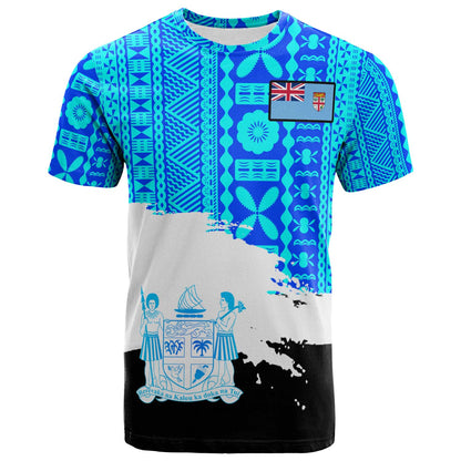 Fiji Polynesian T-shirt - Fiji Tapa Brush Tribal Patterns
