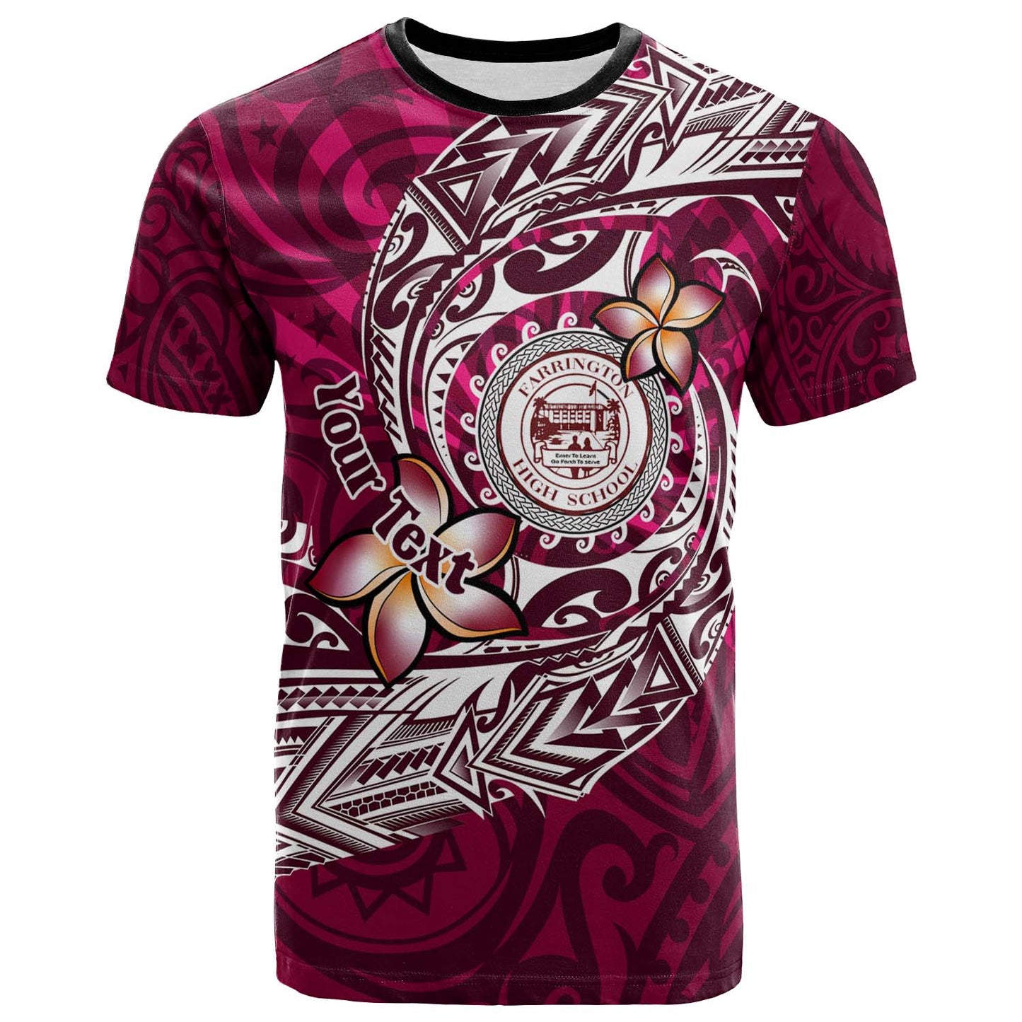 Hawaii Custom Personalised T-shirt - Farrington High School Maroon Polynesian Patterns