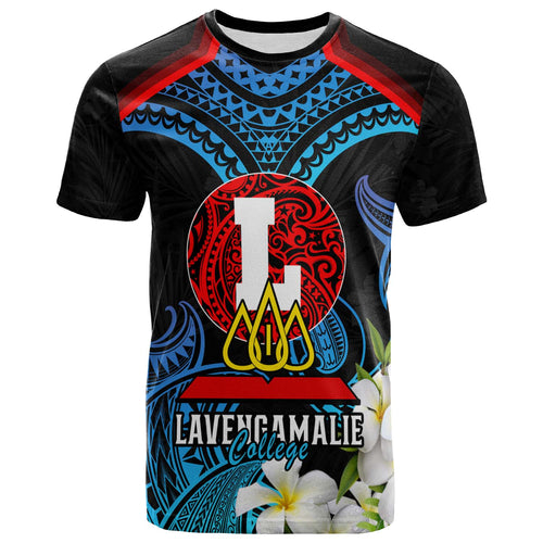 Tonga Polynesian T-shirt - Lavengamalie College with Polynesian Patterns and Plumeria Flower T-shirt