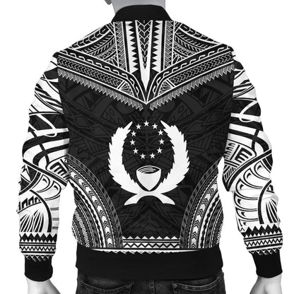 Pohnpei Polynesian Chief Bomber Jacket - Black Version