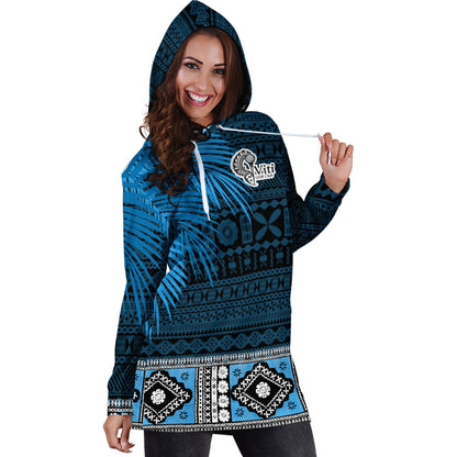 Fiji Hoodie Dress Gold Club Bula Special Fabric Leaves