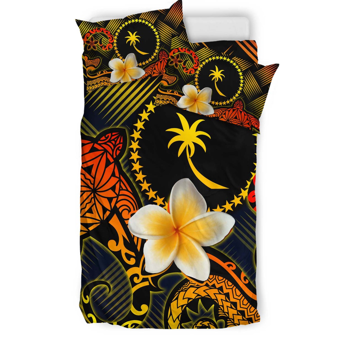 Chuuk Polynesian Bedding Set - Lauhala Turtle Plumeria Tropical