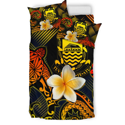 Tuvalu Polynesian Bedding Set - Lauhala Turtle Plumeria Tropical