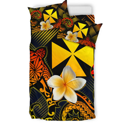 Wallis and Futuna Polynesian Bedding Set - Lauhala Turtle Plumeria Tropical