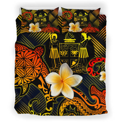 Fiji Polynesian Bedding Set - Lauhala Turtle Plumeria Tropical