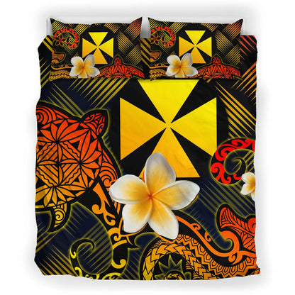 Wallis and Futuna Polynesian Bedding Set - Lauhala Turtle Plumeria Tropical