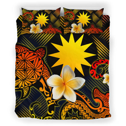 Nauru Polynesian Bedding Set - Lauhala Turtle Plumeria Tropical