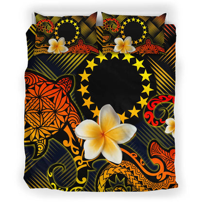 Cook Islands Polynesian Bedding Set - Lauhala Turtle Plumeria Tropical