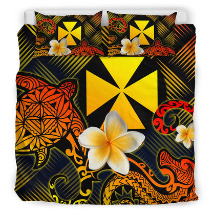 Wallis and Futuna Polynesian Bedding Set - Lauhala Turtle Plumeria Tropical