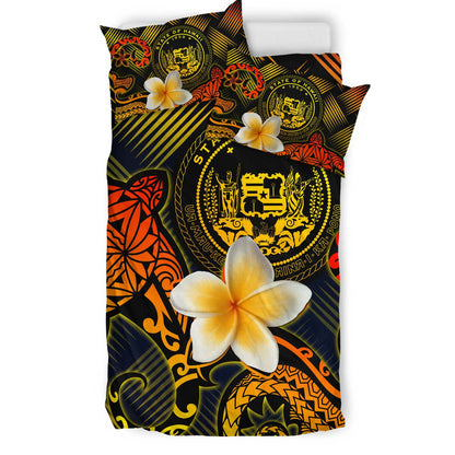 Hawaii Polynesian Bedding Set - Lauhala Turtle Plumeria Tropical