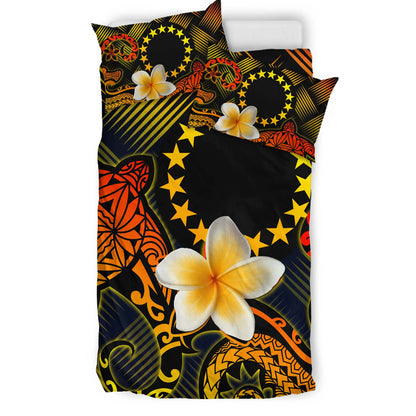 Cook Islands Polynesian Bedding Set - Lauhala Turtle Plumeria Tropical