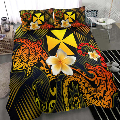 Wallis and Futuna Polynesian Bedding Set - Lauhala Turtle Plumeria Tropical