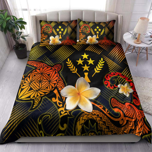 Kosrae Polynesian Bedding Set - Lauhala Turtle Plumeria Tropical