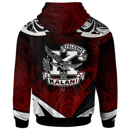 Hawaii Custom Hoodie - Kalani High School Red Falcon Polynesian Pattern Apparel