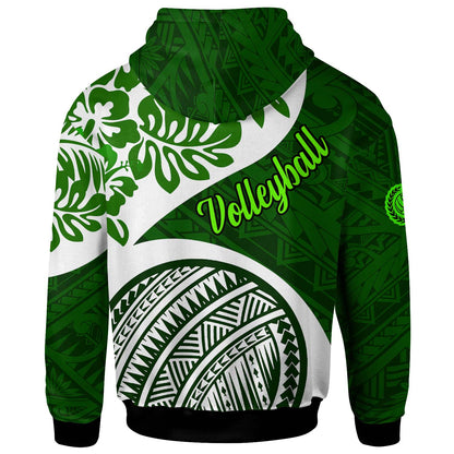 Hawaii Polynesian Hoodie - Custom Hawaii Volleyball Team Hibicus Polynesian Hoodie
