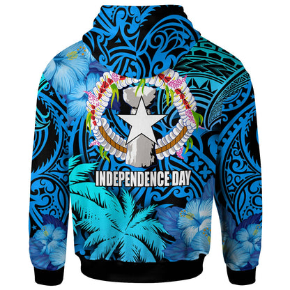 Northern Mariana Islands Hoodie - CNMI Polynesian Culture with Hibicus Tropical Flower