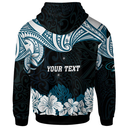 Hawaii Kapolei High School Custom Hoodie - Kapolei High School Hibicus Flower and Polynesian Pattern