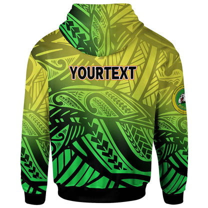 Hawaii Custom Personalised Polynesian Hoodie - Kaimuki High School Bulldogs Tribal Pattern