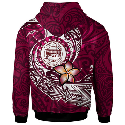 Hawaii Custom Personalised Hoodie - Farrington High School Maroon Polynesian Patterns