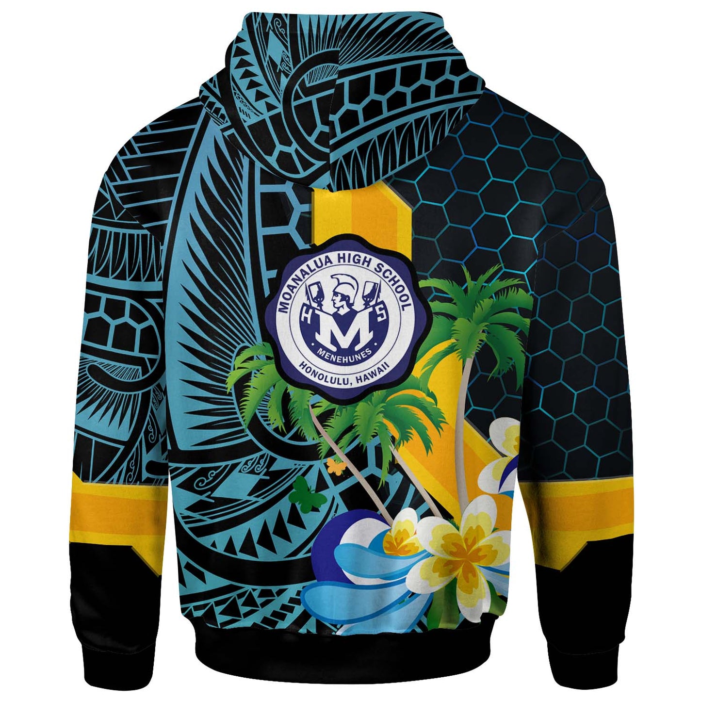 Hawaii Custom Hoodie - Moanalua High School Memehune Polynesian Tribal Pattern