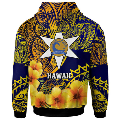 Hawaii Custom Hoodie - Laupahoehoe Community Public Charter School with Polynesian and HIbicus Flower